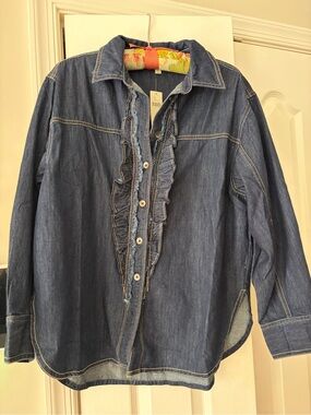 Anthropologie Dark Denim Jean Blouse